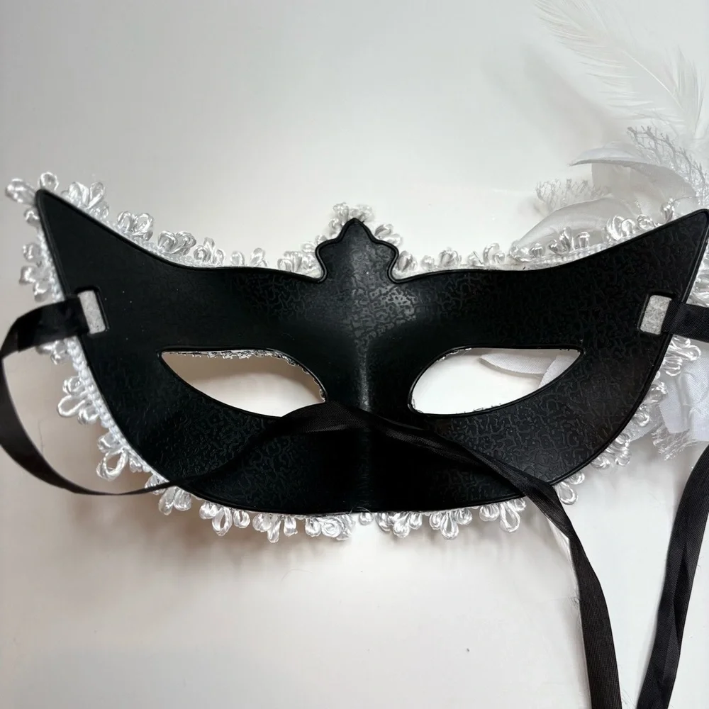 Elegant Purple Lace Masquerade Mask 2 purple and white